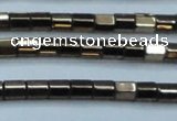CHE887 15.5 inches 2*2mm faceted tube plated hematite beads wholesale