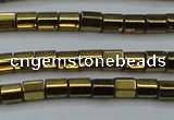 CHE899 15.5 inches 3*3mm faceted tube plated hematite beads wholesale