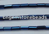 CHE911 15.5 inches 2*4mm faceted tube plated hematite beads wholesale