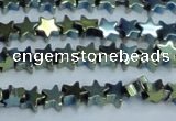 CHE950 15.5 inches 6mm star plated hematite beads wholesale