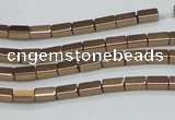 CHE955 15.5 inches 2*4mm cuboid plated hematite beads wholesale