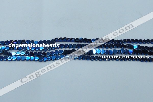 CHE996 15.5 inches 4*4mm heart plated hematite beads wholesale