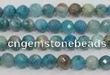 CHM210 15.5 inches 4mm faceted round blue hemimorphite beads