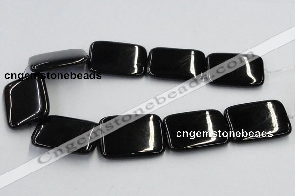 CJB28 16 inches 30*40mm rectangle natural jet gemstone beads wholesale