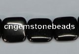 CJB62 15.5 inches 18*18mm square natural jet gemstone beads