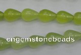 CKA211 15.5 inches 8*12mm teardrop Korean jade gemstone beads