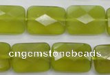CKA282 15.5 inches 15*20mm faceted rectangle Korean jade gemstone beads