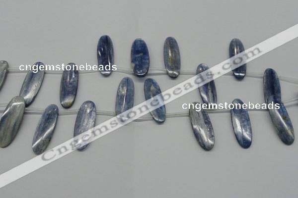 CKC77 Top drilled 12*35mm oval natural kyanite gemstone beads