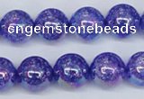 CKQ104 15.5 inches 12mm round AB-color dyed crackle quartz beads