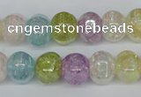 CKQ170 15.5 inches 10*13mm pumpkin AB-color crackle quartz beads