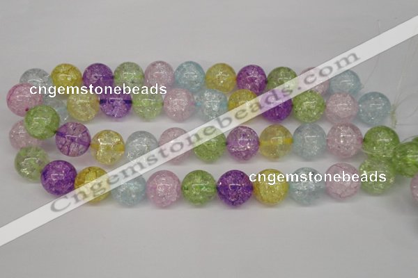 CKQ27 15.5 inches 18mm round dyed crackle quartz beads wholesale