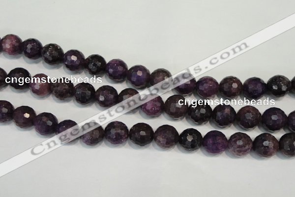 CKU27 15.5 inches 18mm faceted round purple kunzite beads wholesale