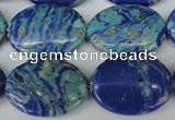 CLA465 15.5 inches 18*25mm oval synthetic lapis lazuli beads