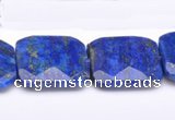 CLA49 Faceted square 25*25mm deep blue dyed lapis lazuli beads