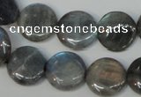 CLB171 15.5 inches 18mm flat round labradorite gemstone beads