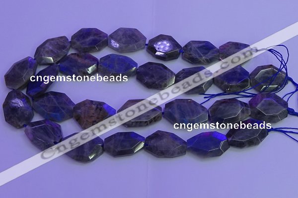 CLB226 15.5 inches 18*25mm - 22*30mm freeform labradorite beads
