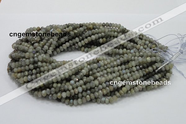 CLB28 15.5 inches 4*6mm faceted rondelle labradorite gemstone beads