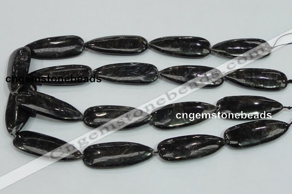 CLB317 15.5 inches 18*42mm flat teardrop black labradorite beads