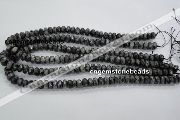 CLB321 15.5 inches 5*10mm faceted rondelle black labradorite beads