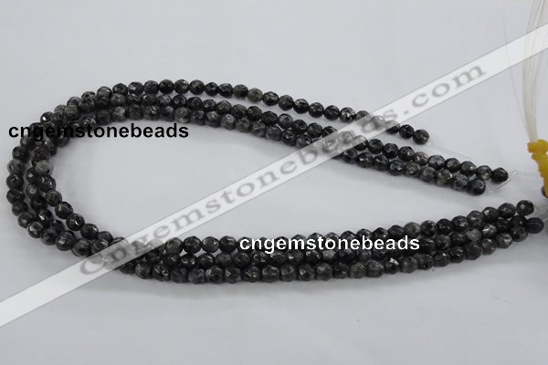 CLB361 15.5 inches 8mm faceted round black labradorite beads wholesale