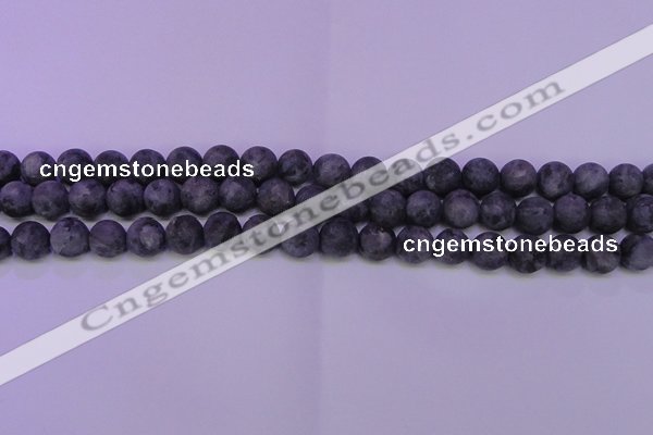 CLB372 15.5 inches 8mm round matte black labradorite beads
