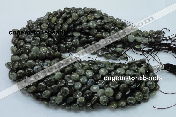 CLB38 15.5 inches 10mm flat round labradorite gemstone beads