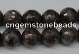 CLB404 15.5 inches 12mm faceted round grey labradorite beads