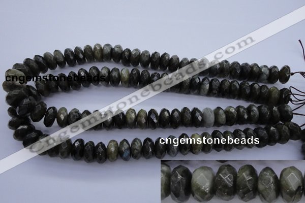 CLB56 15.5 inches 7*14mm faceted rondelle labradorite beads