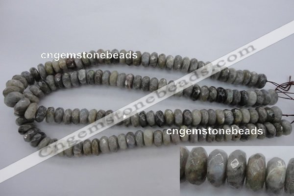 CLB59 15.5 inches 6*12mm faceted rondelle labradorite beads wholesale