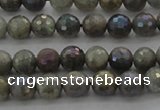 CLB611 15.5 inches 6mm faceted round AB-color labradorite beads