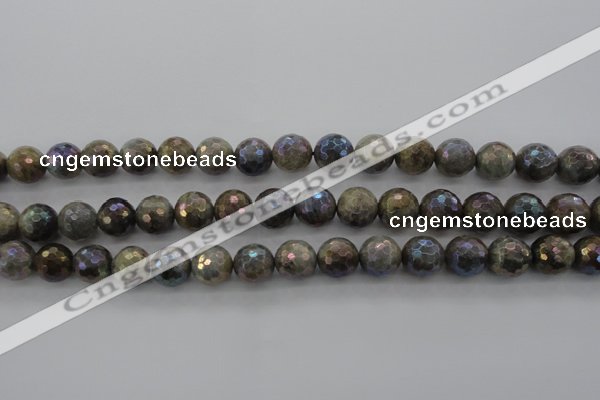CLB614 15.5 inches 12mm faceted round AB-color labradorite beads