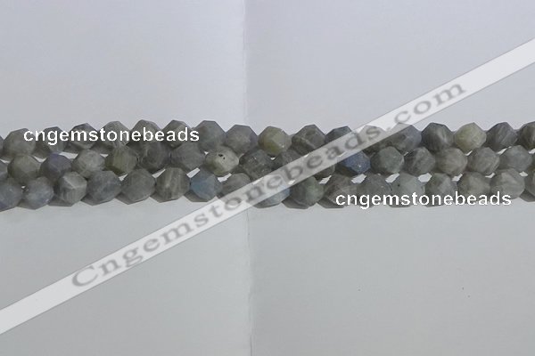 CLB997 15.5 inches 8mm faceted nuggets matte labradorite beads