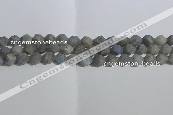 CLB998 15.5 inches 10mm faceted nuggets matte labradorite beads