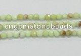 CLE32 15.5 inches 4mm faceted round lemon turquoise beads wholesale