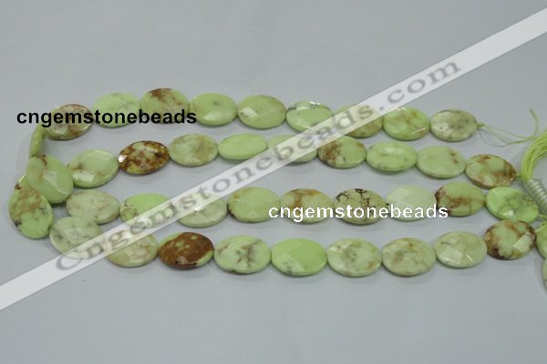 CLE56 15.5 inches 15*20mm faceted oval lemon turquoise beads