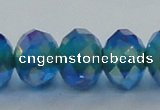 CLG45 13 inches 9*12mm faceted rondelle handmade lampwork beads