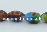 CLG545 16 inches 8*13mm rice goldstone & lampwork glass beads