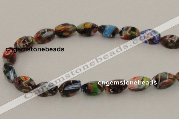 CLG547 16 inches 8*16mm twisted rice goldstone & lampwork beads