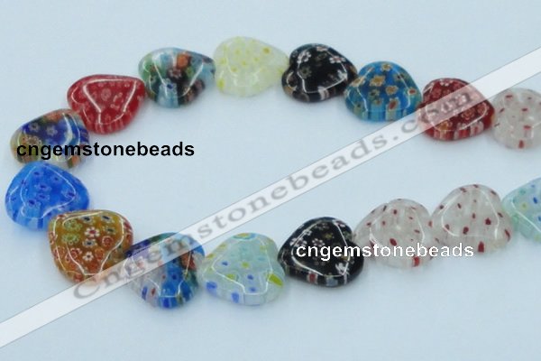 CLG583 16 inches 20*20mm heart lampwork glass beads wholesale