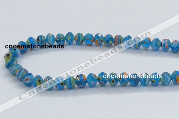 CLG65 15 inches 8*10mm faceted rondelle handmade lampwork beads