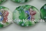 CLG798 15.5 inches 22*28mm oval lampwork glass beads wholesale