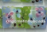 CLG811 15.5 inches 20*20mm square lampwork glass beads wholesale