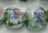 CLG825 15.5 inches 20mm flat round lampwork glass beads wholesale