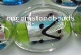 CLG861 15.5 inches 24*30mm oval lampwork glass beads wholesale