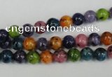 CLJ215 15.5 inches 6mm round mixed color dyed sesame jasper beads
