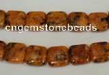 CLJ261 15.5 inches 10*10mm square dyed sesame jasper beads wholesale
