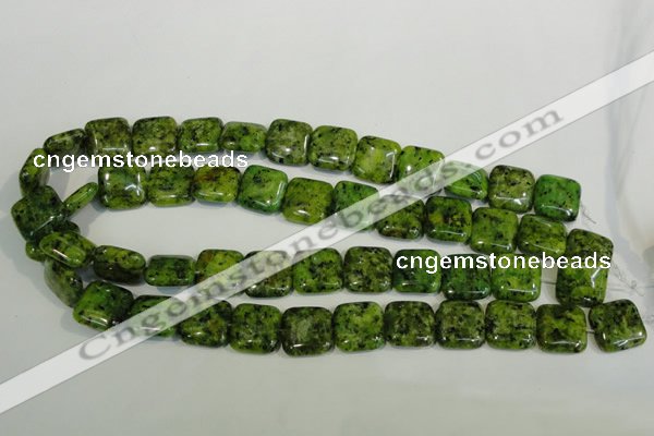CLJ270 15.5 inches 16*16mm square dyed sesame jasper beads wholesale