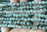 CLJ430 15.5 inches 6mm faceted round sesame jasper beads