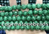 CLJ575 15 inches 10mm faceted round sesame jasper beads