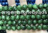 CLJ576 15 inches 10mm faceted round sesame jasper beads